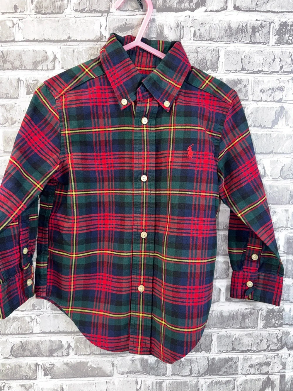 Ralph Lauren Red & Green Plaid Button-Down Shirt